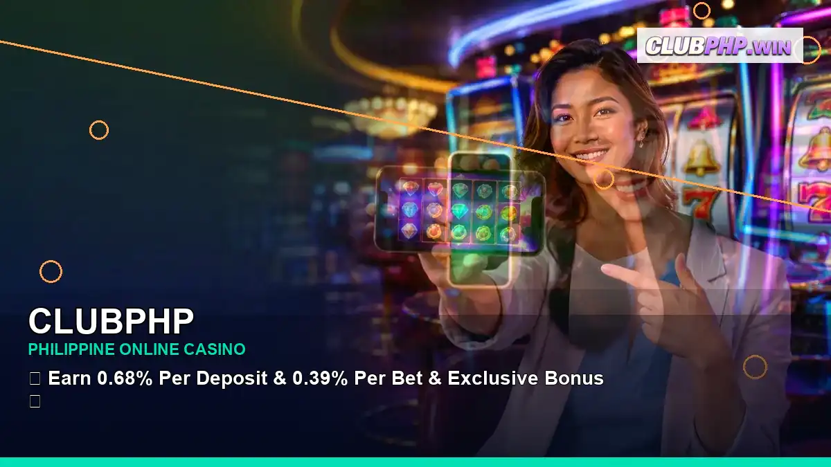 CLUBPHP adventure online slot games featuring an adult Filipina casino host with a wide-action composition