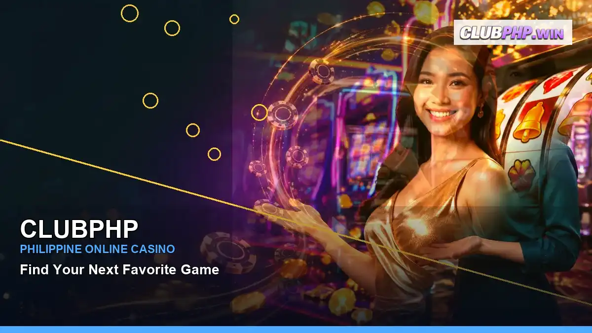 CLUBPHP lucky reels online slot games featuring an adult Filipina casino host with a right-framed composition — view 2