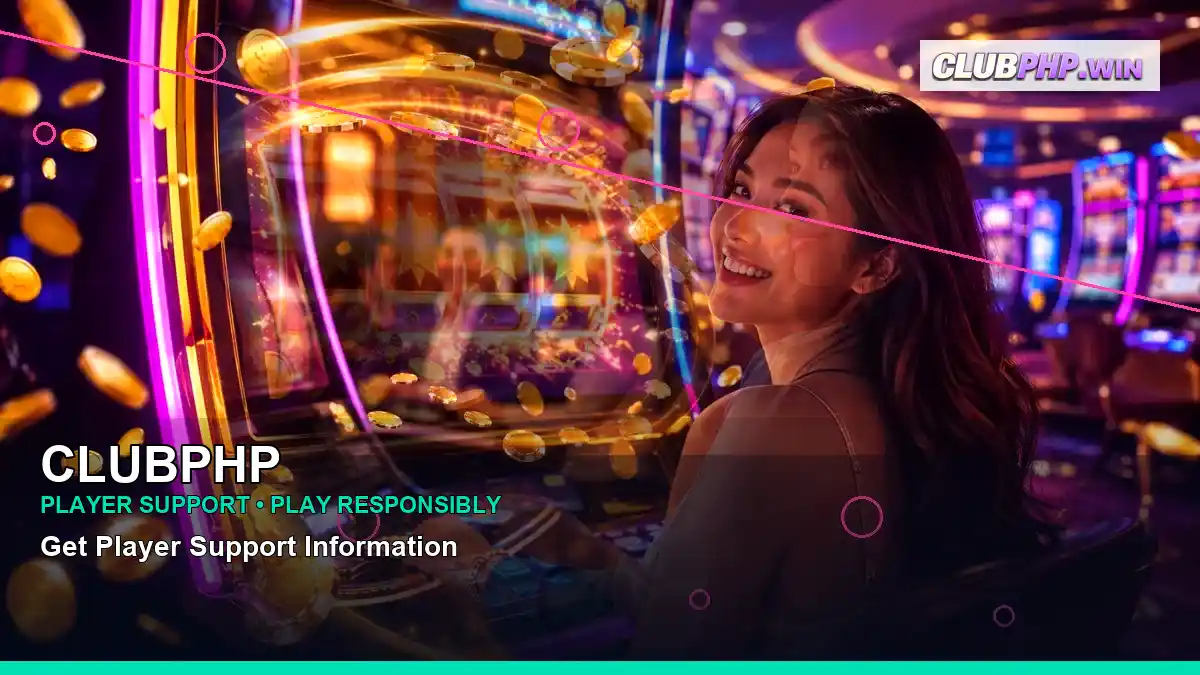 CLUBPHP neon jackpot slot games featuring an adult Filipina casino host with a layered collage composition