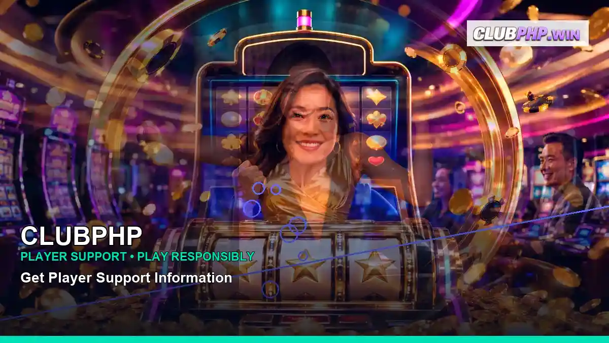 CLUBPHP night online slot games featuring an adult Filipina casino host with a right close-up composition